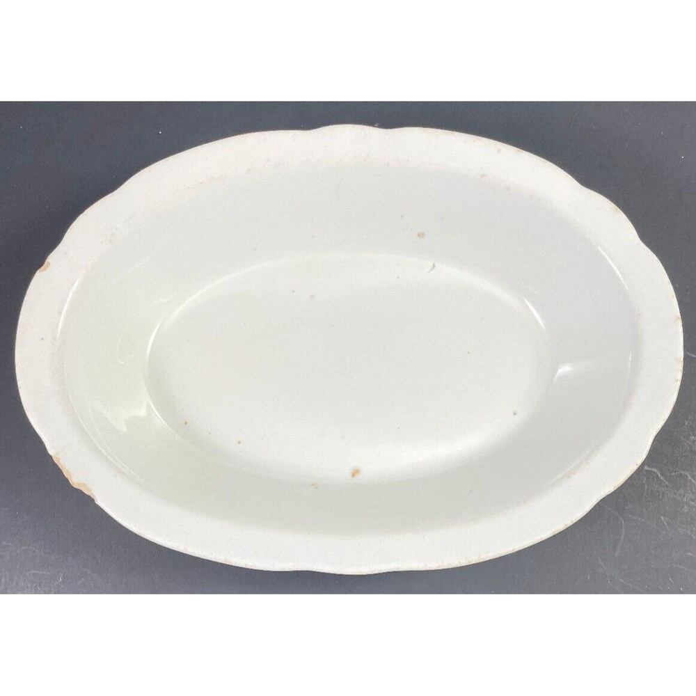 W.H Grindley & Co Ironstone Serving Bowl Oval England Antique 6.75x 9.5"